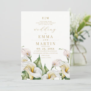 Botanical Watercolor Calla Lily Wedding Invitation