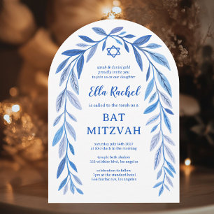 Botanical Watercolor CUSTOM Bar Bat Mitzvah Arch Invitation