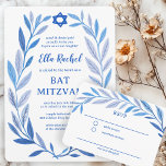 Botanical Watercolor CUSTOM Bar Bat Mitzvah RSVP Enclosure Card<br><div class="desc">Perfect enclosure card to announce a bat mitzvah, bar mitzvah or other Jewish celebration! Hand drawn delicate leaf trame art for you! FULLY CUSTOMIZABLE! Click on “Personalize” above to edit the text. Click "edit using design tool" to adjust the fonts, colors and placements. Delete the back side design if you...</div>