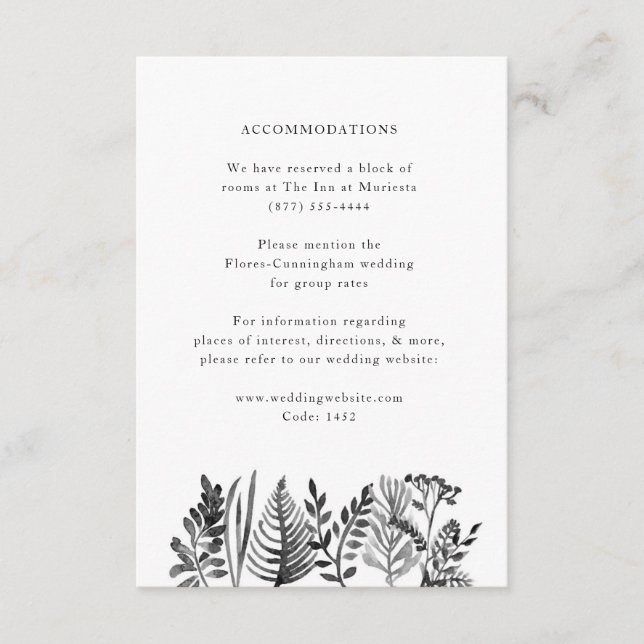 Botanical Watercolor Details/Info Card (Front)