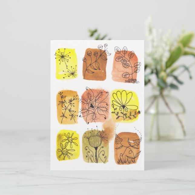 Botanical watercolor doodle all occasion (Standing Front)