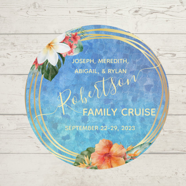 Botanical Watercolor Family Cruise Door magnet