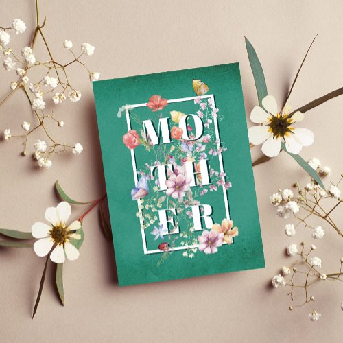 Botanical Watercolor Floral Mothers Day Card
