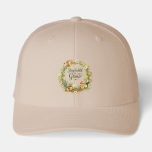 Botanical Watercolor Floral Wreath Cap