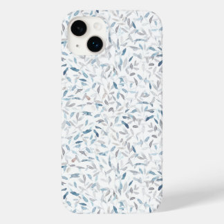 Botanical watercolor gray blue leaves on white Case-Mate iPhone 14 plus case
