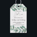 Botanical Watercolor Greenery Eucalyptus Gift Tags<br><div class="desc">If you're looking for a simple yet elegant save the date,  don't worry,  we've got you covered with these trendy and very stylish "Nothing Fancy,  Just Love" tags. The design features hand drawn watercolor eucalyptus with modern script fonts and easy to personalize template wording.</div>