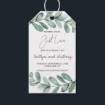 Botanical Watercolor Greenery Eucalyptus Gift Tags<br><div class="desc">If you're looking for a simple yet elegant save the date,  don't worry,  we've got you covered with these trendy and very stylish "Nothing Fancy,  Just Love" tags. The design features hand drawn watercolor eucalyptus with modern script fonts and easy to personalize template wording.</div>