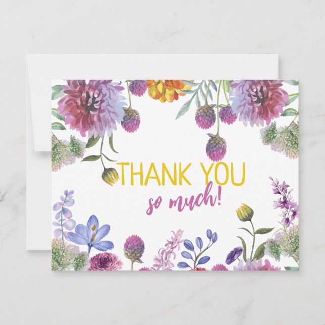 Botanical Watercolor I Thank You Card (Front)