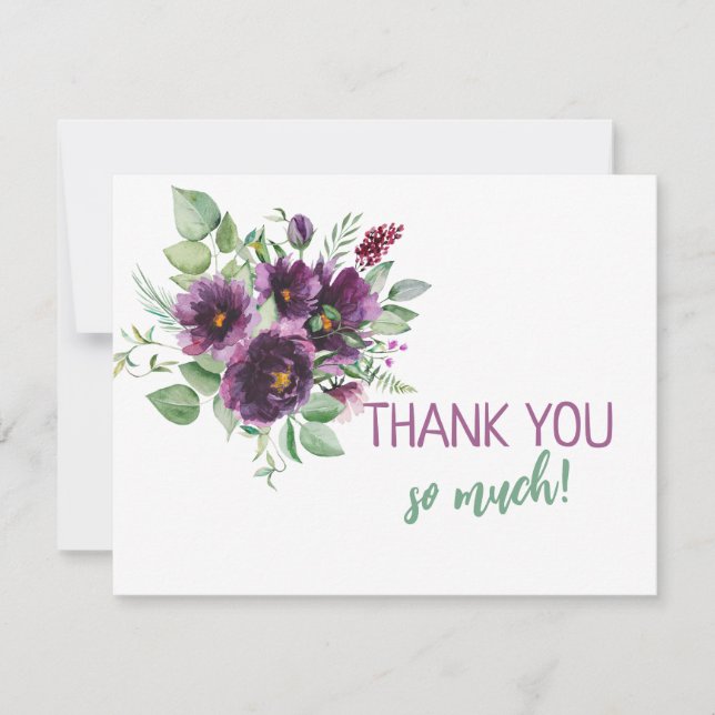 Botanical Watercolor I Thank You Card (Front)
