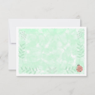 Botanical Watercolor Ladybug Blank   Note Card