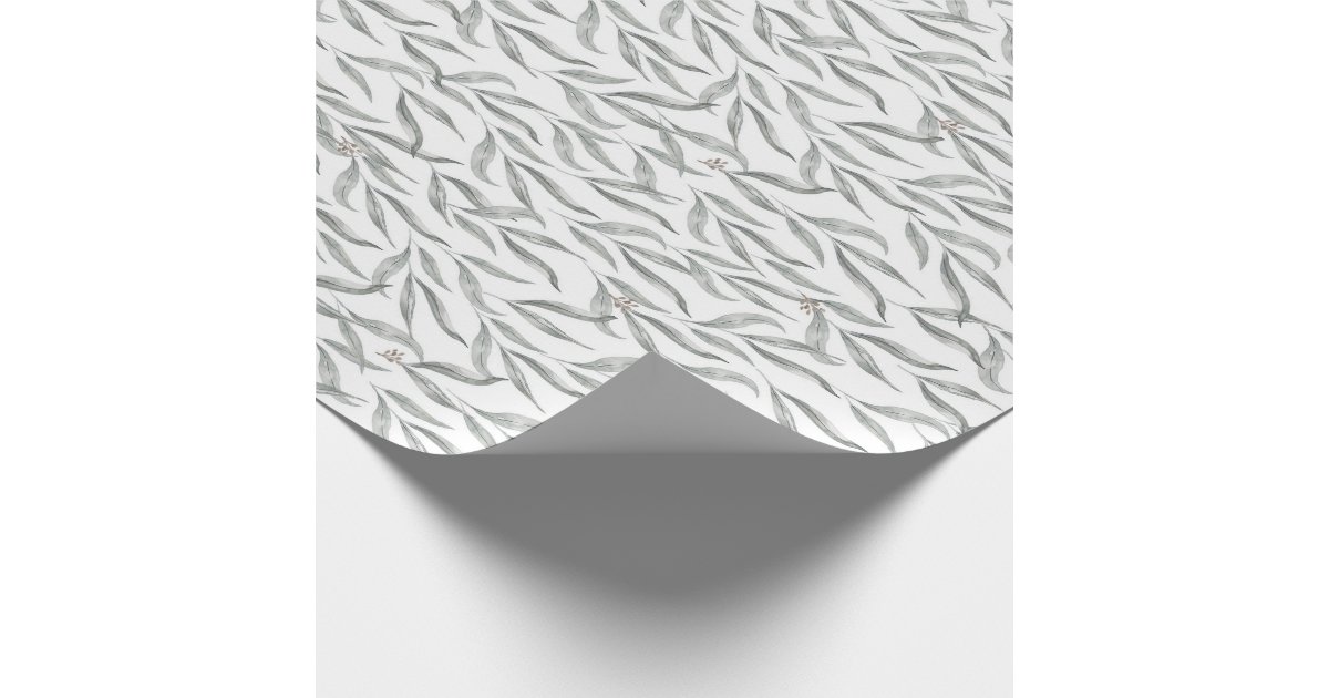 Botanical Watercolor Leaves Australian Eucalyptus Wrapping Paper Zazzle