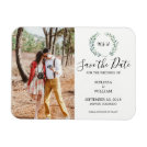 Botanical watercolor leaves photo Save the Date Magnet