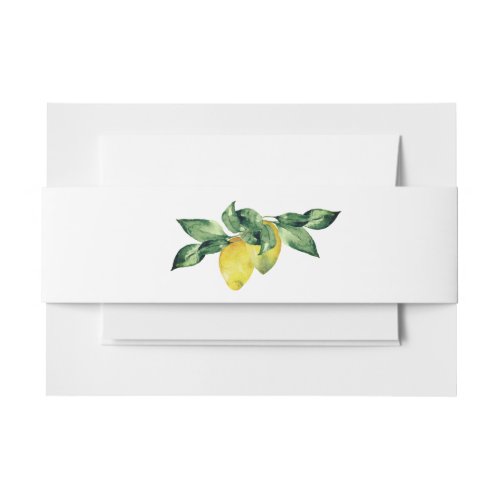 Botanical Watercolor Lemon Wedding Invitation Invitation Belly Band