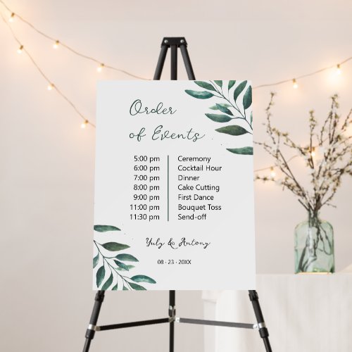 Botanical Watercolor Marriage Timeline Board
