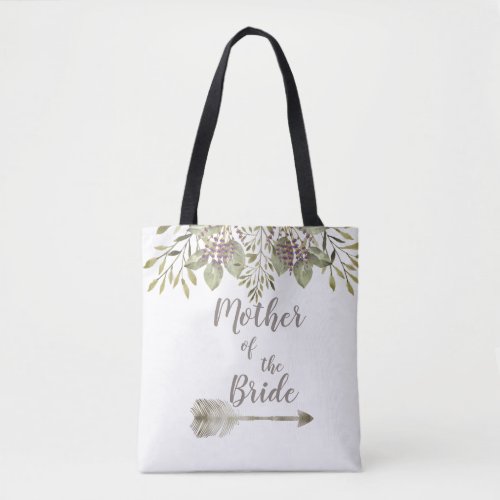 Botanical Watercolor Mother of the Bride Tote Bag