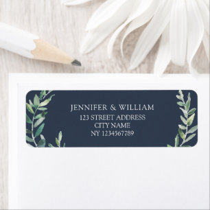 Botanical Watercolor olive branch return address Label