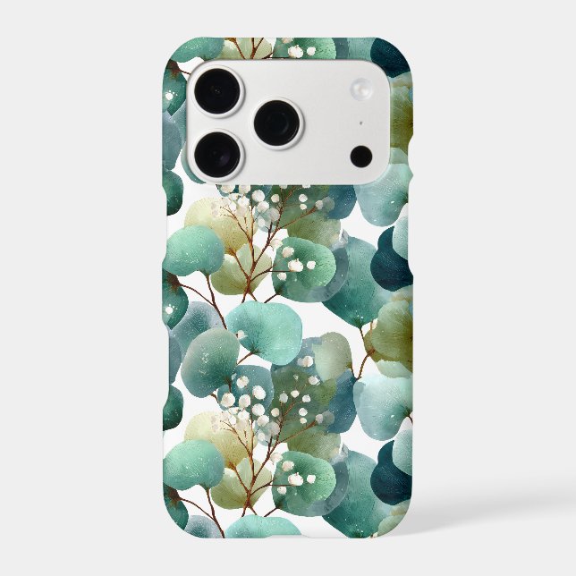 Botanical Watercolor Pattern: Seamless Background  Iphone Case (Back)