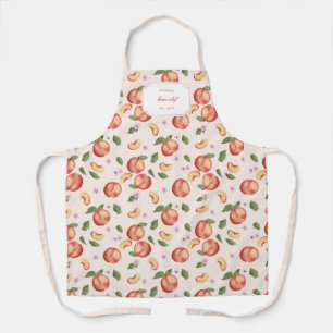 Botanical Watercolor Peaches & Blossoms Apron