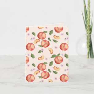 Botanical Watercolor Peaches & Blossoms Card