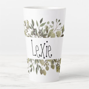 Botanical Watercolor Personalized Latte Mug