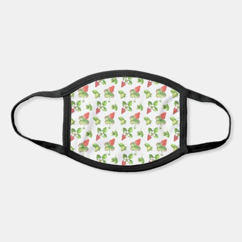 Botanical Watercolor Red Strawberry Pattern Face Mask