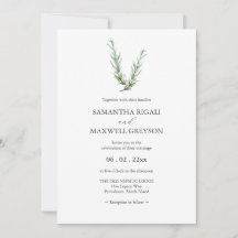 Botanical Watercolor Rosemary Branch Wedding