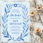Botanical Watercolor Star of David Bar Bat Mitzvah Invitation<br><div class="desc">Perfect card to announce a bat mitzvah, bar mitzvah or other Jewish celebration! Hand drawn delicate leaf trame art for you! FULLY CUSTOMIZABLE! Click on “Personalize” above to edit the text. Click "edit using design tool" to adjust the fonts, colors and placements and to add text to the back side...</div>