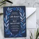 Botanical Watercolor Star of David Bar Bat Mitzvah Invitation<br><div class="desc">Perfect card to announce a bat mitzvah, bar mitzvah or other Jewish celebration! Hand drawn delicate leaf trame art for you! FULLY CUSTOMIZABLE! Click on “Personalize” above to edit the text. Click "edit using design tool" to adjust the fonts, colors and placements and to add text to the back side...</div>