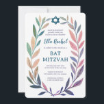 Botanical Watercolor Star of David Bar Bat Mitzvah Invitation<br><div class="desc">Perfect card to announce a bat mitzvah, bar mitzvah or other Jewish celebration! Hand drawn delicate leaf trame art for you! FULLY CUSTOMIZABLE! Click on “Personalize” above to edit the text. Click "edit using design tool" to adjust the fonts, colors and placements and to add text to the back side...</div>