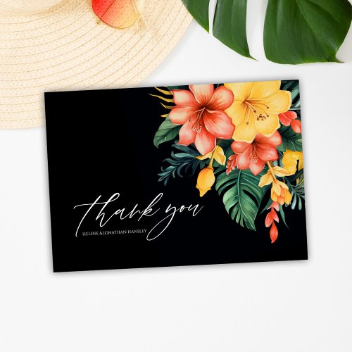 Botanical Watercolor Tropical Wedding Thank You Card