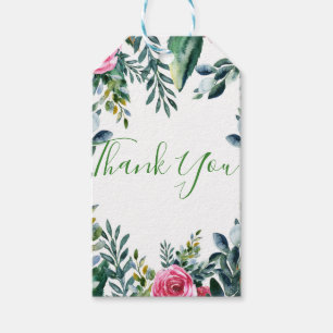 Botanical Watercolor Vintage Floral Leaves Favor Gift Tags
