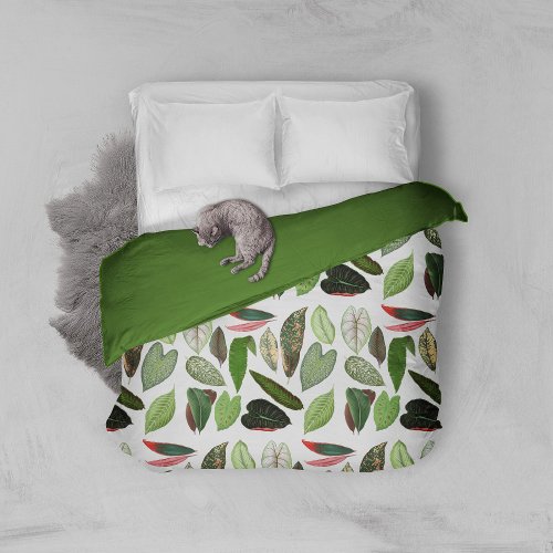 Botanical Watercolor Vintage Greenery Leaves Duvet Cover