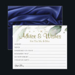 Botanical Watercolor Wedding Advice Wishes Cards<br><div class="desc">Wedding Advice and wishes Cards for bride and groom keepsake,  Wishes for Mr & Mrs - Bridal Shower,  Bachelorette Games.</div>