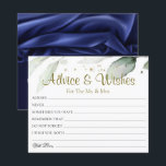 Botanical Watercolor Wedding Advice Wishes Cards<br><div class="desc">Wedding Advice and wishes Cards for bride and groom keepsake,  Wishes for Mr & Mrs - Bridal Shower,  Bachelorette Games.</div>