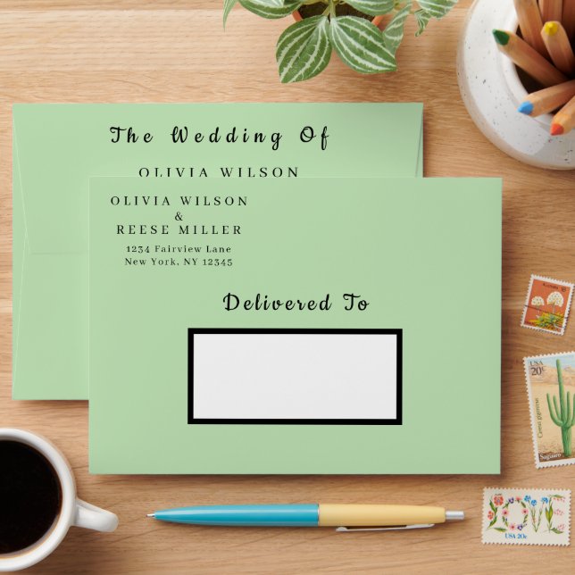 Botanical Watercolor Wedding Invitation  Envelope (Desk)
