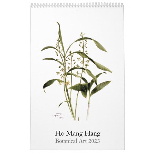 Botanical watercolors calendar Mang Hang Ho 2023