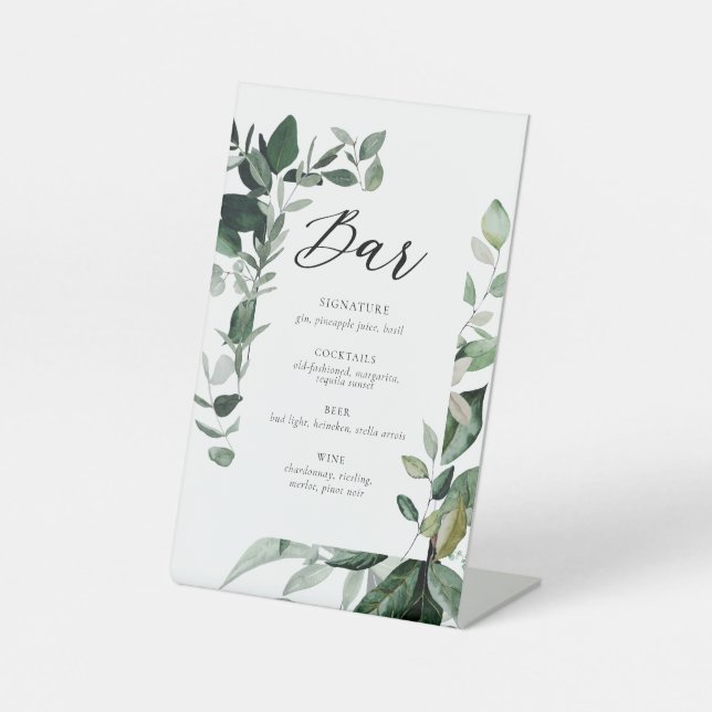 Botanical Wedding Bar Signature Drink Sign (Front)