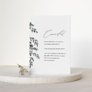 Botanical Wedding Cancellation Announcement