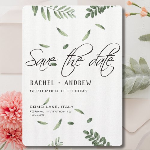 Botanical Wedding elegant Script modern simple Save The Date