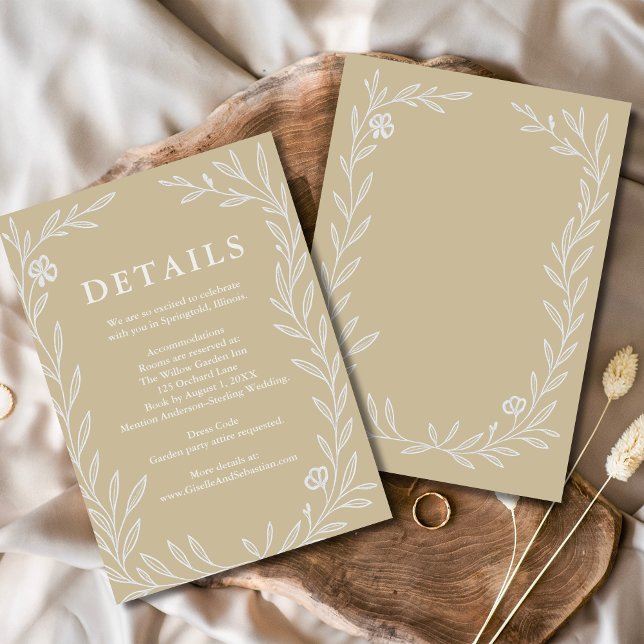 Botanical Wedding Information Details Enclosure Invitation (Creator Uploaded)