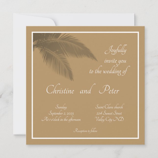 Botanical wedding invitation simple  (Front)