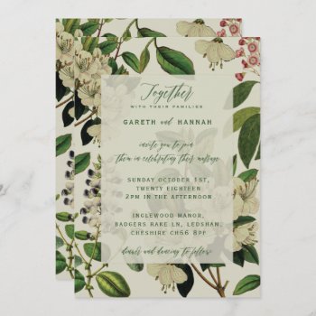 Botanical Wedding Invites-cream Invitation by Stacy_Cooke_Art at Zazzle