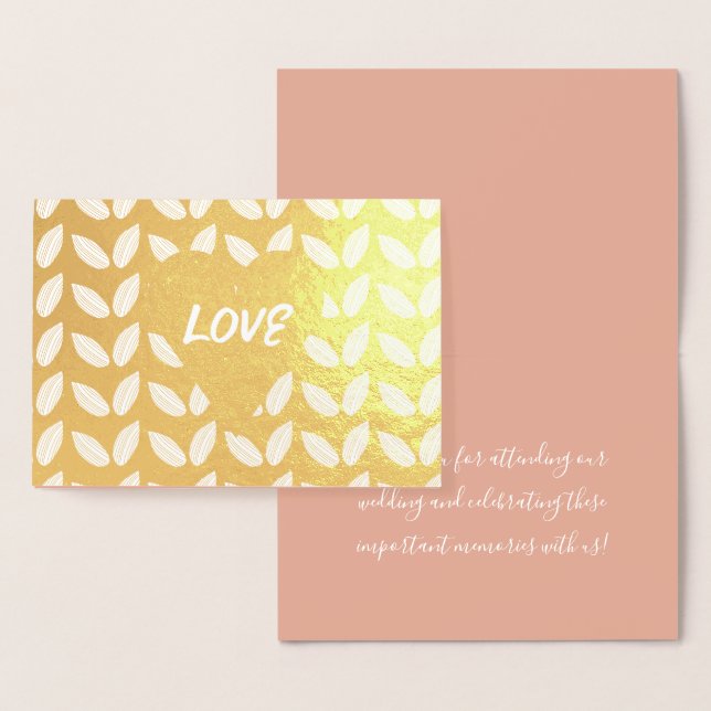 Botanical Wedding Love Valentines Anniversary Foil Card (Display)