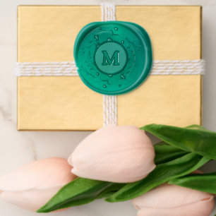 Botanical Wedding Monogram Wax Seal Sticker