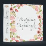 Botanical Wedding Organizer 3 Ring Binder<br><div class="desc">This sturdy and stylish 3-ring binder is available in three sizes and can be personalized with your names on the spine. Features a botanical floral wreath graphic.</div>