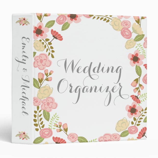 Botanical Wedding Organizer 3 Ring Binder (Front/Spine)