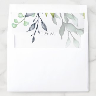 Botanical Wedding Personalized Envelope Liner