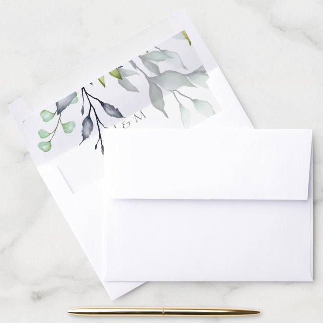 Botanical Wedding Personalized Envelope Liner (Desk)