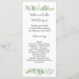 Botanical Wedding program