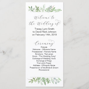 Botanical Wedding program